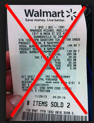 receipts disappear from walmart app